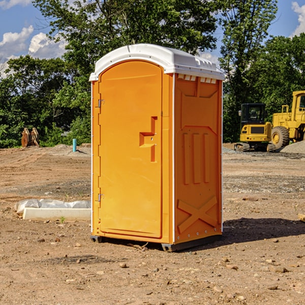 how often are the portable restrooms cleaned and serviced during a rental period in Kampsville